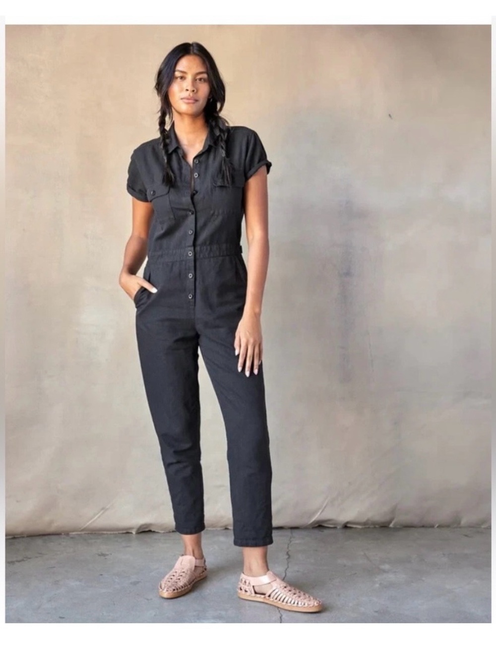Outerknown Jumpsuit Womens Medium Sea Suit Utility Coveralls Short Sleeve